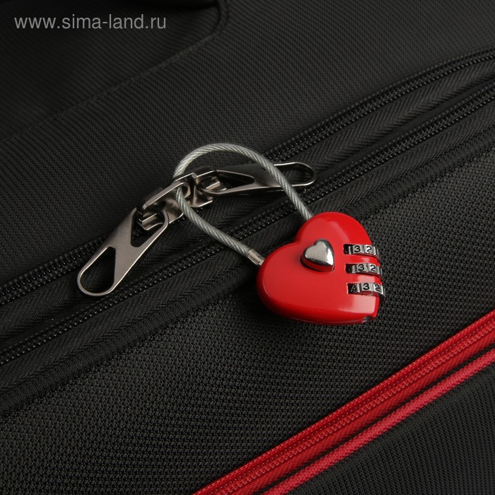 фото Замок навесной кодовый, "сердце", красный