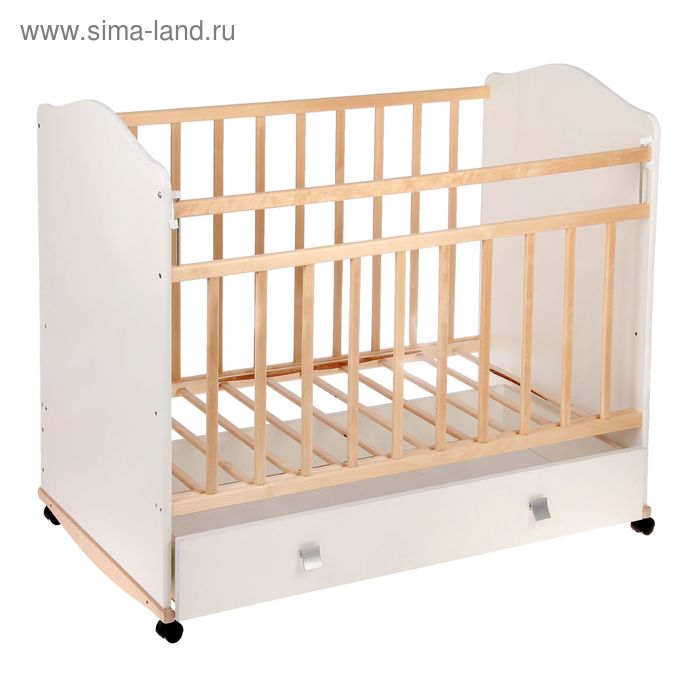 Детская кроватка «Морозко» на колёсах или качалке, с ящиком, цвет белый/берёза
Детская кроватка «Морозко» на колёсах или качалке, с ящиком, цвет белый/берёза