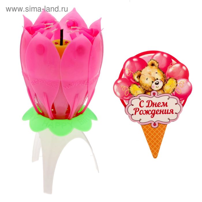 Свеча цветок в торт музыкальная «С Днем Рождения», мишка
Свеча цветок в торт музыкальная «С Днем Рождения», мишка