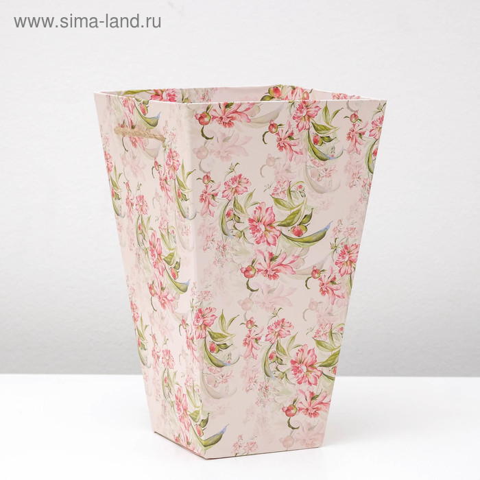 Коробка-переноска из картона для цветов с ручками 18х18х30 см
Коробка-переноска из картона для цветов с ручками 18х18х30 см