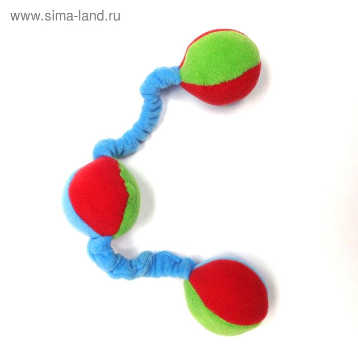 фото Игрушка для собак osso «шарики» на резинке с пищалками, 20 см, флис osso fashion