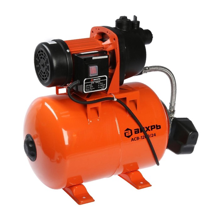 фото Насосная станция "вихрь" асв -1200/24, 1200 вт, напор 40 м, 70 л/мин, бак 24 л