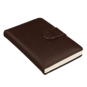 Ежедневник недатированный формат А6, 100 листов в клетку, с хлястиком, обложка искусственная кожа КОРИЧНЕВАЯ 
Ежедневник недатированный формат А6, 100 листов в клетку, с хлястиком, обложка искусственная кожа КОРИЧНЕВАЯ