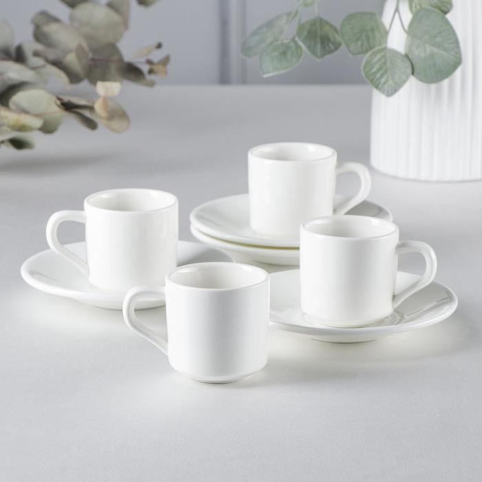 Набор кофейный на 4 персоны, чашки 90 мл, цвет белый
Набор кофейный на 4 персоны, чашки 90 мл, цвет белый