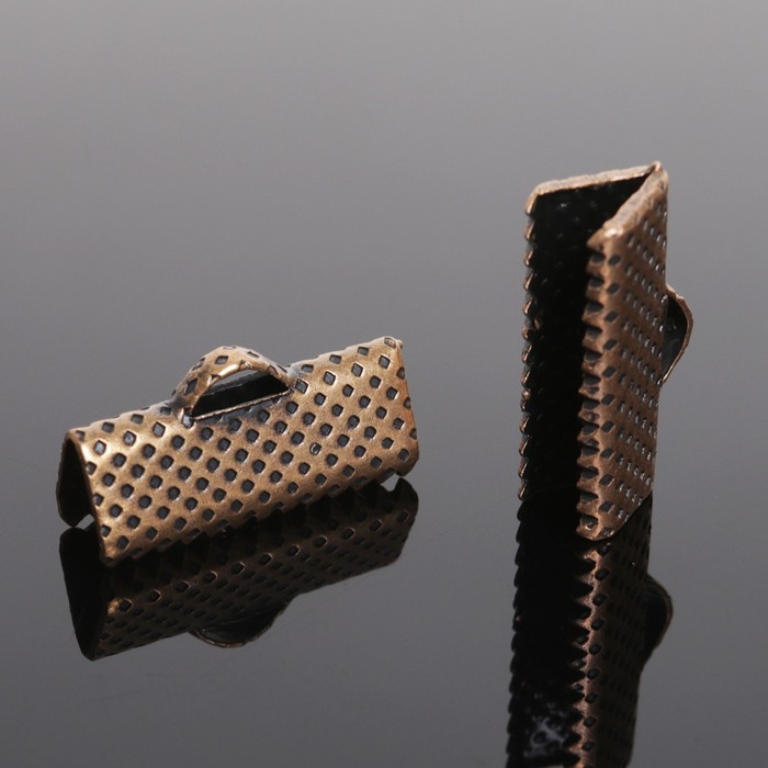 фото Зажим для ленты (набор 10шт) 16мм см-341, цвет чернёной меди queen fair