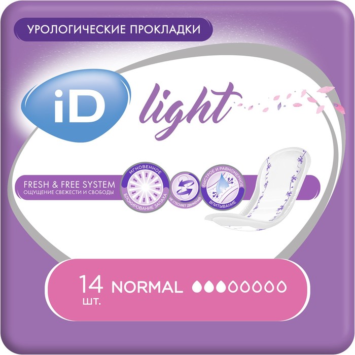 Урологические прокладки iD Light Normal, 14 шт.
Урологические прокладки iD Light Normal, 14 шт.
