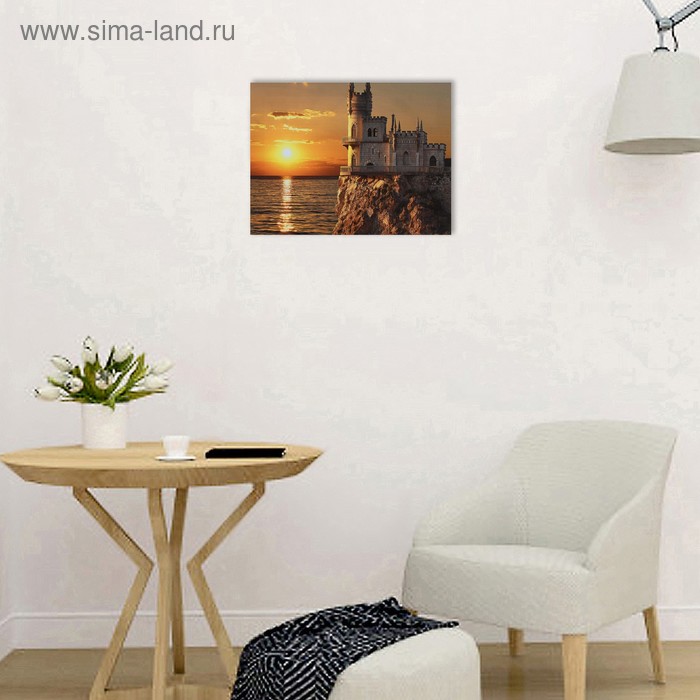 фото Картина на холсте "замок на закате" 30х40 см