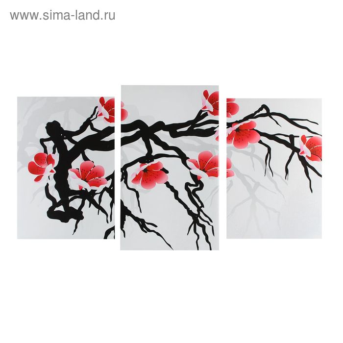 Картина модульная на подрамнике "Японская сакура" 2шт-30х44,5 1шт-30х51,5 см; 55х100 см
Картина модульная на подрамнике "Японская сакура" 2шт-30х44,5 1шт-30х51,5 см; 55х100 см