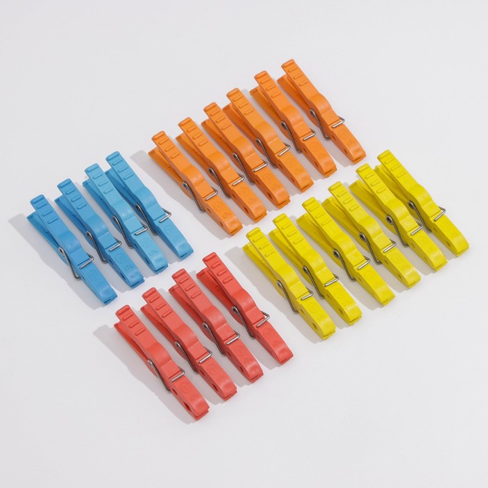 фото Прищепки бельевые «кубаночка», 8 см, 20 шт, цвет микс кстк