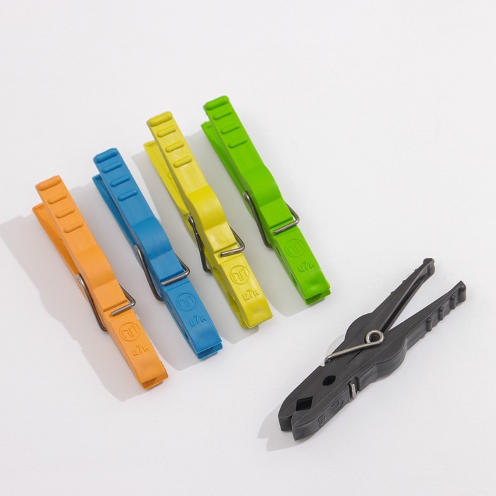 фото Прищепки бельевые на подвеске «кубаночка», 8 см, 45 шт, цвет микс кстк