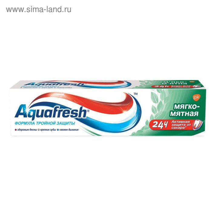Зубная паста Aquafresh «Мятная», 50 мл
Зубная паста Aquafresh «Мятная», 50 мл