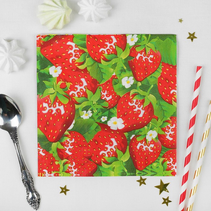 Салфетки бумажные, набор 20 шт., 33х33 см, клубничка
Салфетки бумажные, набор 20 шт., 33х33 см, клубничка