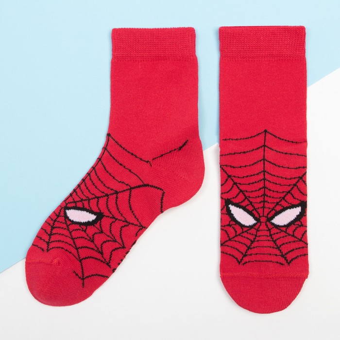 фото Носки детские «человек паук», цвет красный, 18-20 см marvel