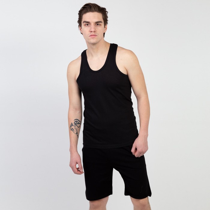 Майка мужская, цвет чёрный, размер 52 
Майка мужская, цвет чёрный, размер 52