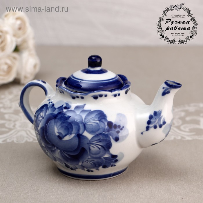 фото Чайник «мак», 8×18×13 см, гжель