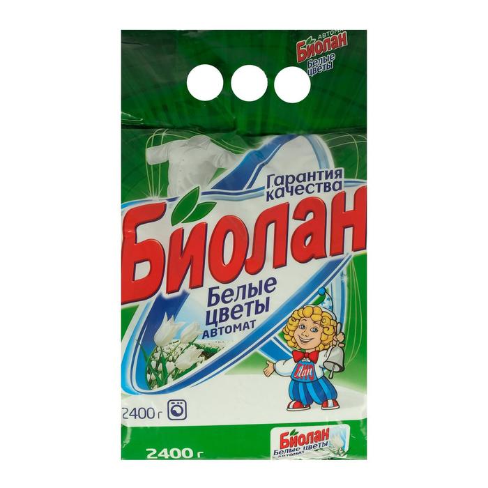 Стиральный порошок "Биолан - Белые цветы", автомат, 2.4 кг
Стиральный порошок "Биолан - Белые цветы", автомат, 2.4 кг