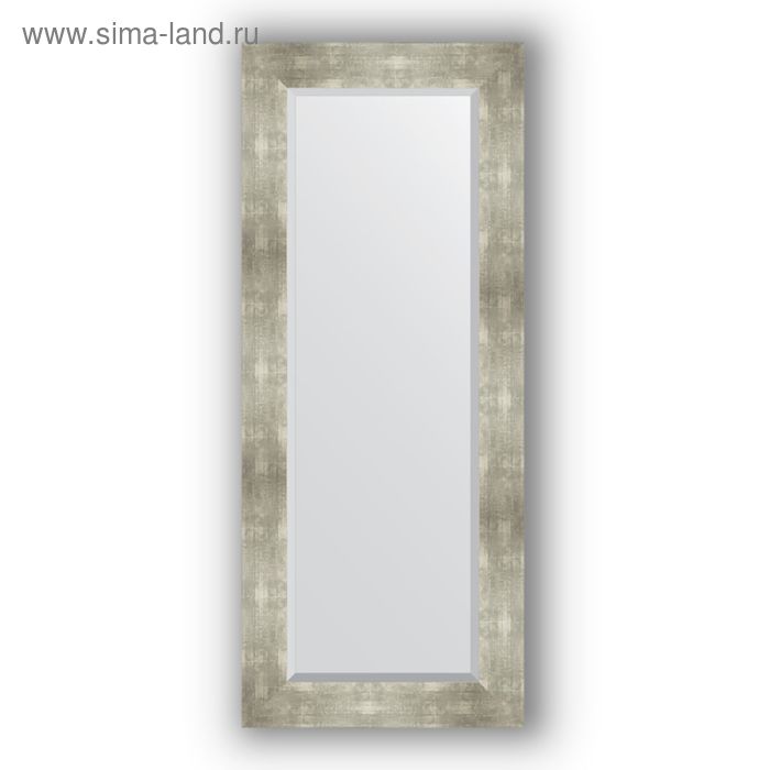 фото Зеркало с фацетом в багетной раме - алюминий 90 мм, 56 х 136 см, evoform