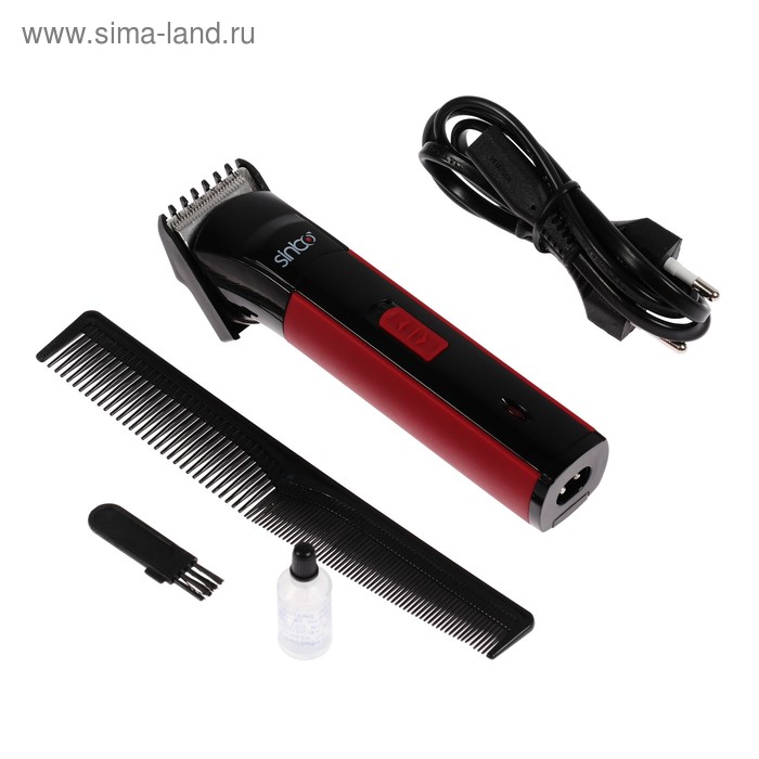 Машинка для стрижки Sinbo SHC 4365, АКБ, 3 Вт, 1 насадка, черно-красная
Машинка для стрижки Sinbo SHC 4365, АКБ, 3 Вт, 1 насадка, черно-красная