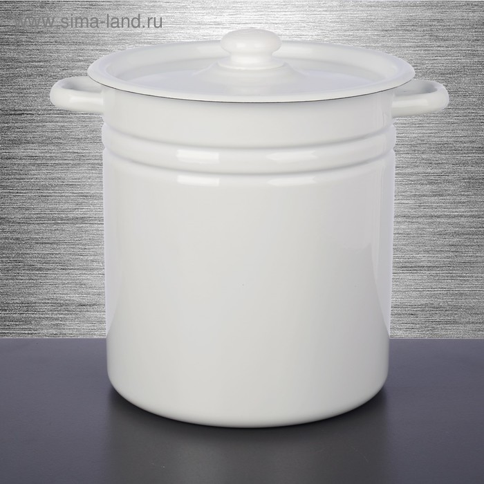 Кастрюля, 12 л, металлическая крышка, цвет белый 
Кастрюля, 12 л, металлическая крышка, цвет белый