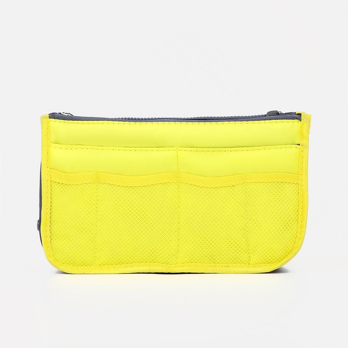 фото Косметичка-органайзер на молниях, цвет жёлтый