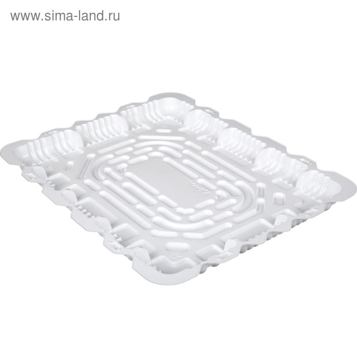 фото Контейнер для торта т-480д, прямоугольный, цвет белый, размер 48,3 х 38,5 х 3,1 см комус