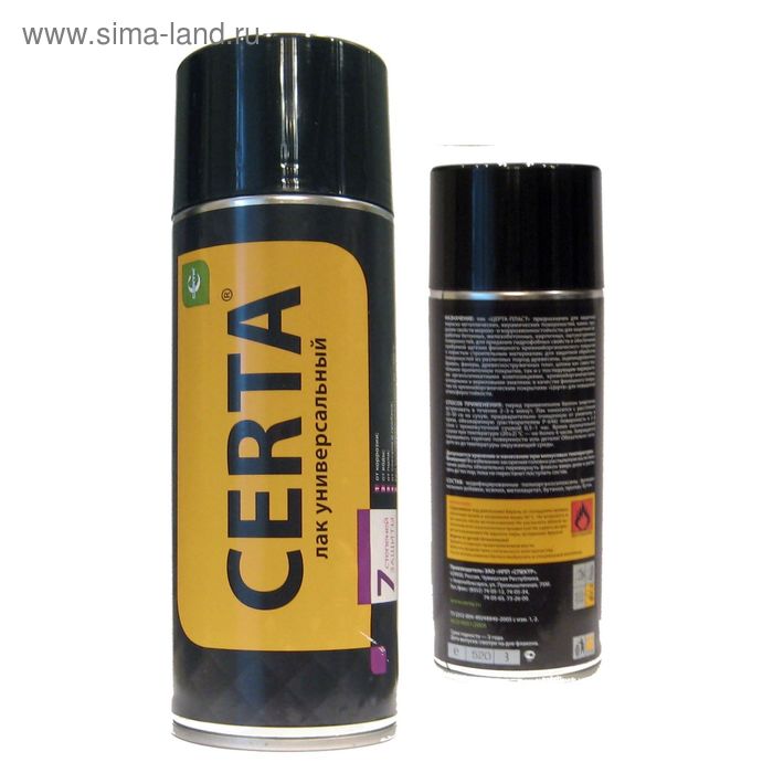 Лак универсальный «Церта-пласт», термостойкий, до 300 °С, 0,52 л, аэрозоль
Лак универсальный «Церта-пласт», термостойкий, до 300 °С, 0,52 л, аэрозоль