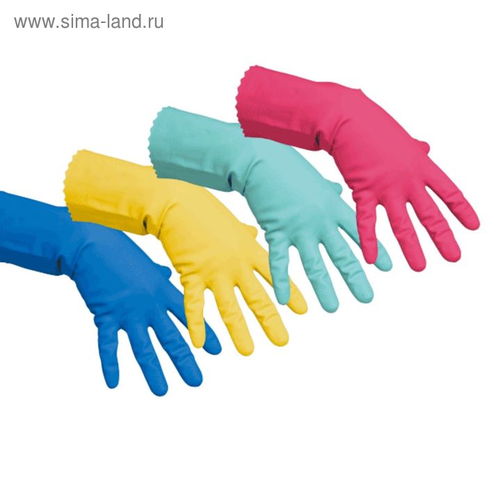 фото Перчатки vileda для профессиональной уборки, многоцелевые, размер l, цвет голубой vileda professional