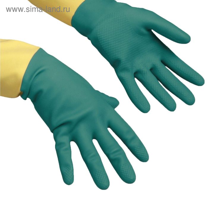 фото Перчатки vileda для профессиональной уборки, усиленные l, цвет зелёный vileda professional