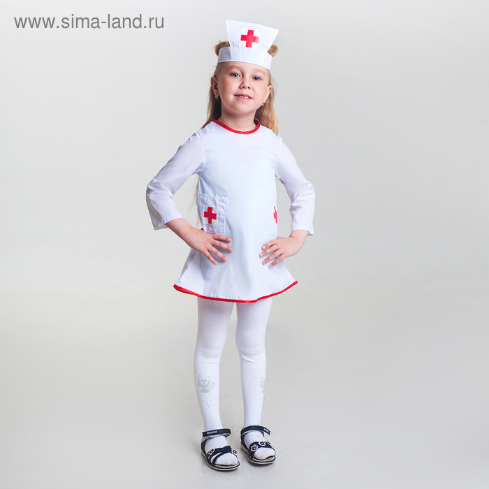 Халат медсестры + головной убор, 4-6 лет, рост 110-122 см
Халат медсестры + головной убор, 4-6 лет, рост 110-122 см