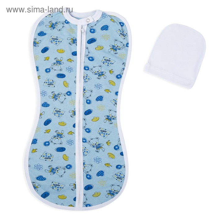 Пеленка-кокон на молнии с шапочкой, рост 50-62 см, кулирка, цвет голубой, принт микс 1183_М
Пеленка-кокон на молнии с шапочкой, рост 50-62 см, кулирка, цвет голубой, принт микс 1183_М