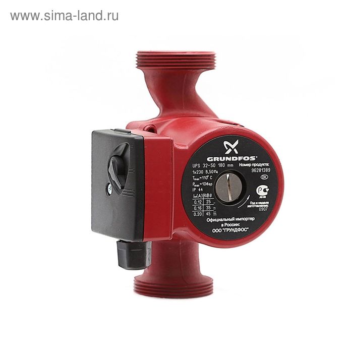 Насос циркуляционный Grundfos UPS 32-50, 3 скорости, 35/45/50 Вт, 60 л/мин, напор 4,7м
Насос циркуляционный Grundfos UPS 32-50, 3 скорости, 35/45/50 Вт, 60 л/мин, напор 4,7м