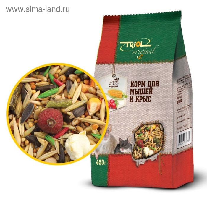 Корм Triol для мышей и крыс, 450 г.
Корм Triol для мышей и крыс, 450 г.