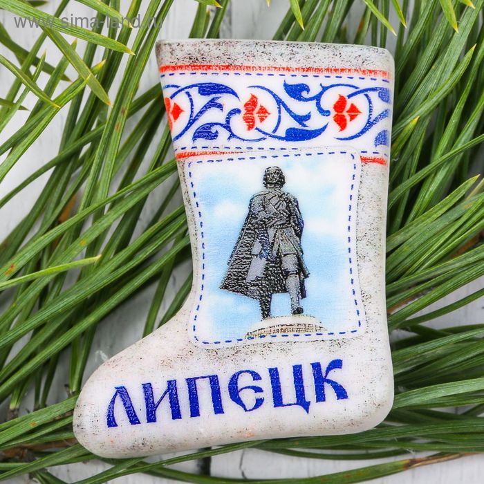 Магнит в форме валенка «Липецк. Пётр I»
Магнит в форме валенка «Липецк. Пётр I»