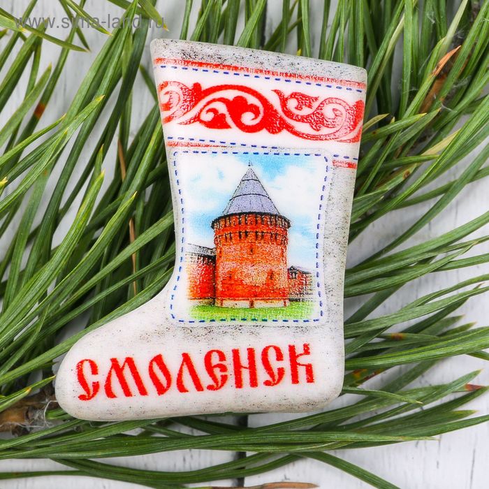 Магнит в форме валенка «Смоленск»
Магнит в форме валенка «Смоленск»