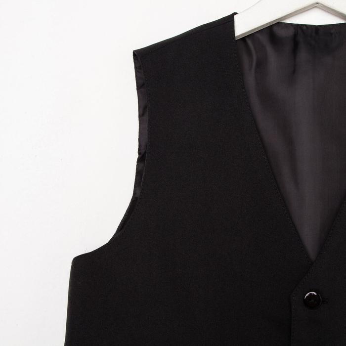 фото Школьный жилет для мальчика, цвет чёрный, рост 122 см модные ангелочки