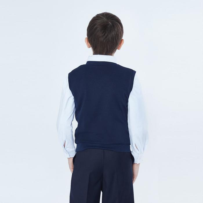 фото Школьный жилет для мальчика, цвет синий, рост 158 модные ангелочки