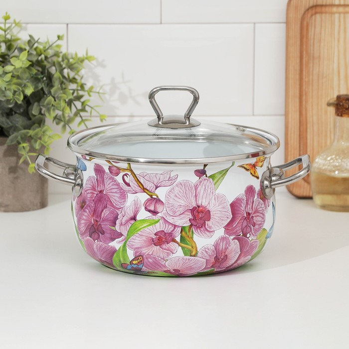 Кастрюля «Орхидея», 3,1 л, стеклянная крышка
Кастрюля «Орхидея», 3,1 л, стеклянная крышка