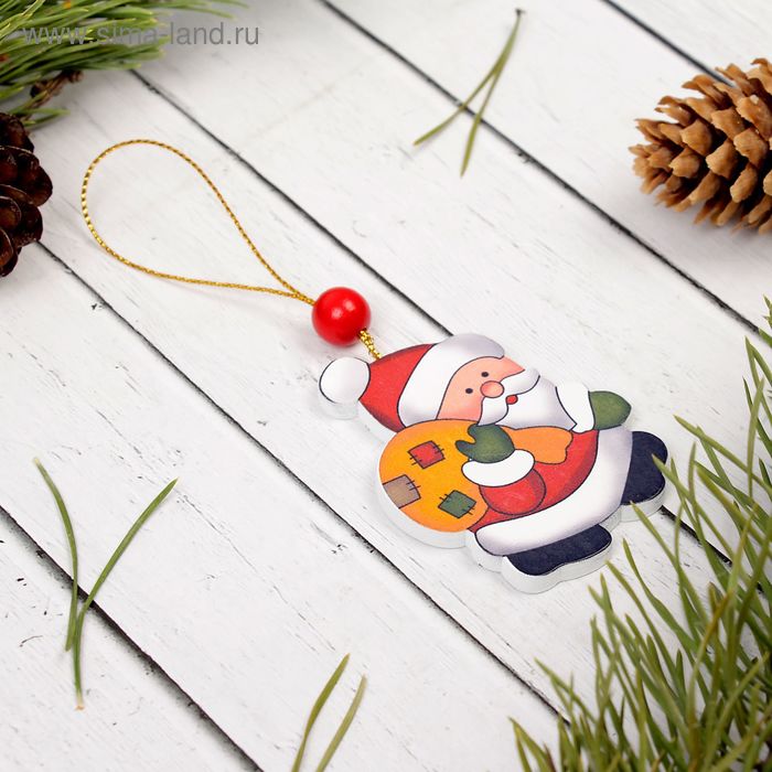 фото Подвеска новогодняя «дедушка с мешком» лесная мастерская