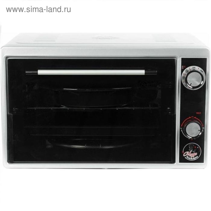 фото Мини-печь "чудо пекарь" эдб-0122, 1500 вт, 39 л, 3 режима, индикатор работы, серебристая