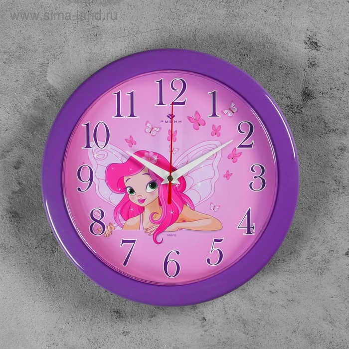 Часы настенные круглые "Фея", Рубин d=25 см 
Часы настенные круглые "Фея", Рубин d=25 см
