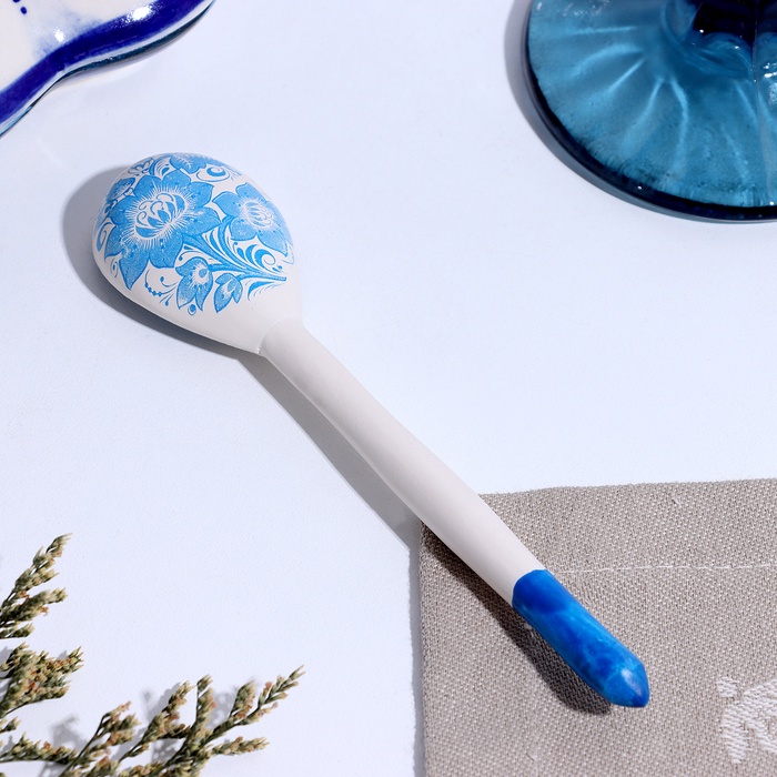 фото Ложка чайная с росписью «гжель», 14,7×3,5 см, микс