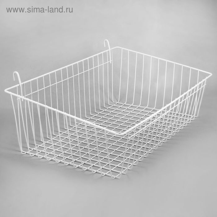 фото Корзина на сетку, большая, 600*350*150 мм, цвет белый
