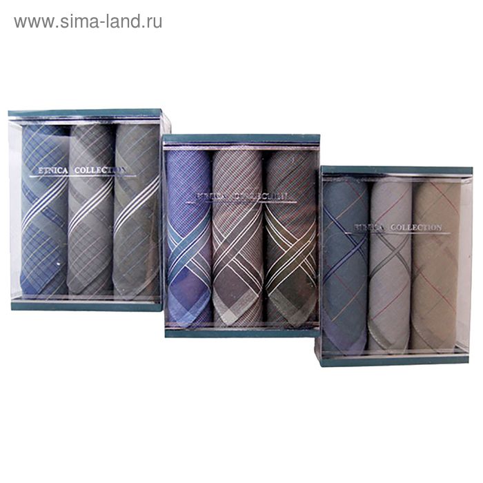 Набор мужских носовых платков в коробке ЭТНИКА, 40х40, цвет МИКС -3 шт 
Набор мужских носовых платков в коробке ЭТНИКА, 40х40, цвет МИКС -3 шт