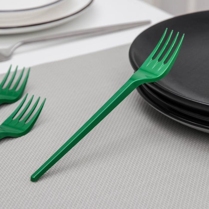 Набор одноразовых столовых вилок, 16,5 см, 100 шт, цвет зелёный
Набор одноразовых столовых вилок, 16,5 см, 100 шт, цвет зелёный