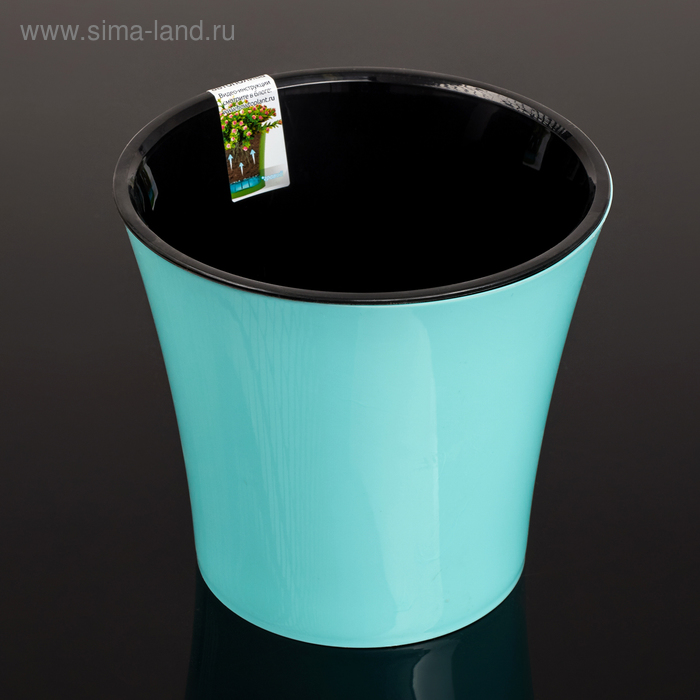 Кашпо со вставкой «Арте», 1,2 л, цвет мятно-чёрный
Кашпо со вставкой «Арте», 1,2 л, цвет мятно-чёрный