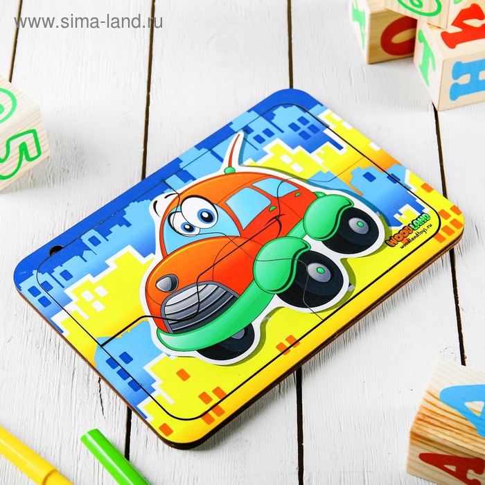 Пазл деревянный простой «Веселый автомобиль»
Пазл деревянный простой «Веселый автомобиль»