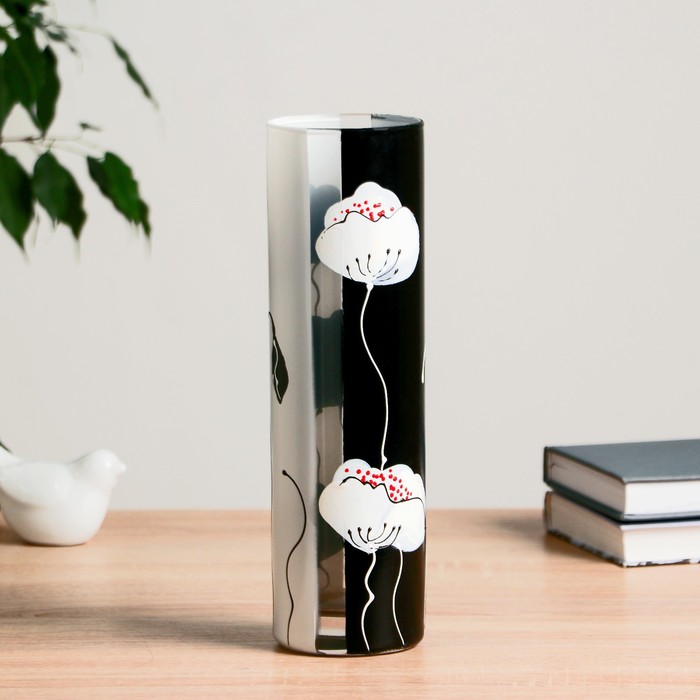 Ваза "Чёрно-белые цветы" цилиндр 7,5х26,5 см 
Ваза "Чёрно-белые цветы" цилиндр 7,5х26,5 см