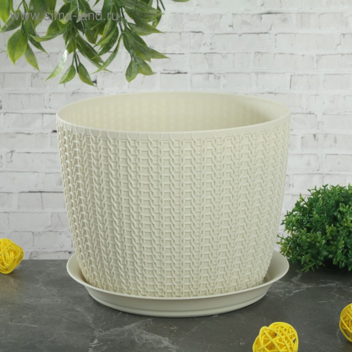 Горшок с поддоном «Вязание», 2,8 л, цвет белый ротанг
Горшок с поддоном «Вязание», 2,8 л, цвет белый ротанг