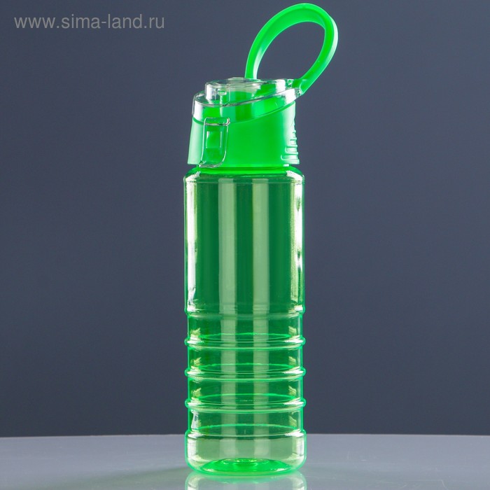 фото Бутылка для воды спортивная с откидной крышкой и поильником,650 мл, микс