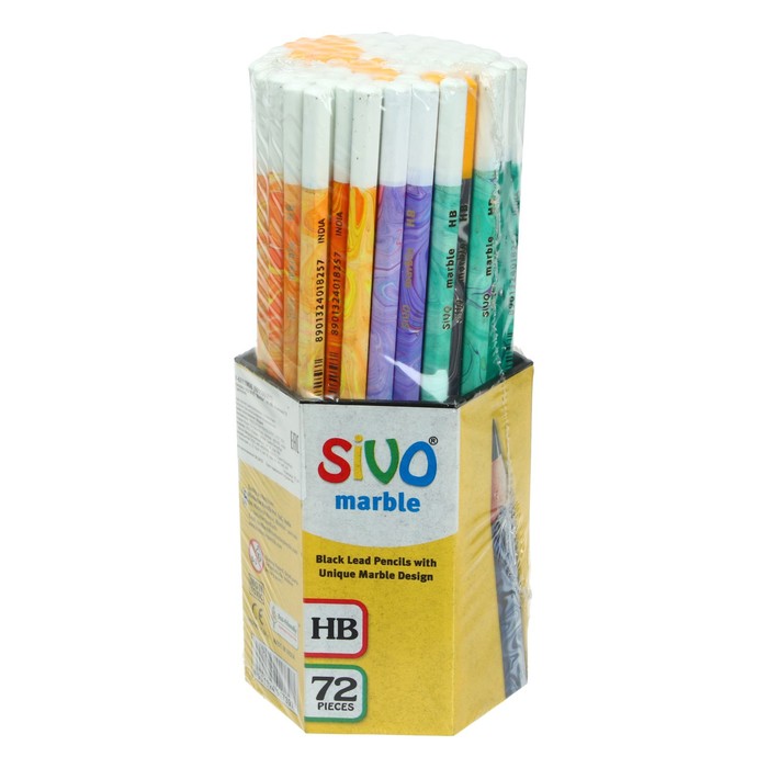 Карандаш чернографитный HB, Sivo Marble, шестигранный, микс
Карандаш чернографитный HB, Sivo Marble, шестигранный, микс